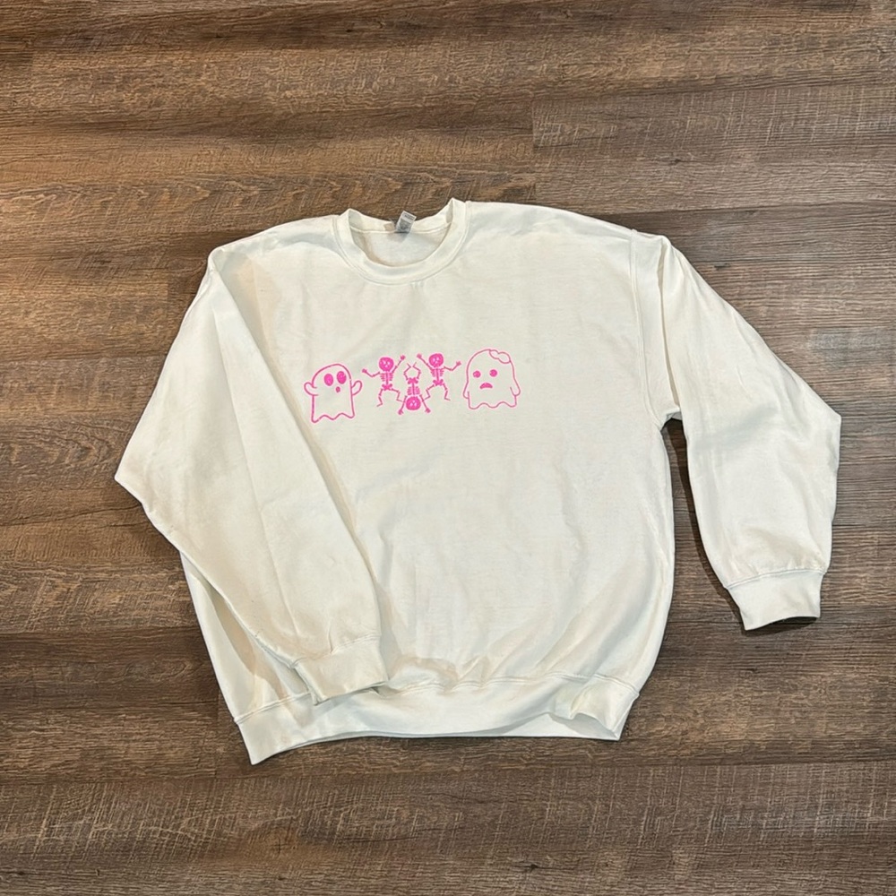 Glitter pink skeleton pullover
